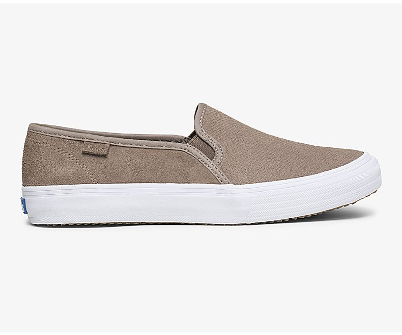 Keds Women's Double Decker Suede Fall Grey Slip On Shoes - EF2540736
